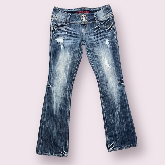 BONGO Denim - Bongo Juniors Bootcut Flared Distressed Jean (11)